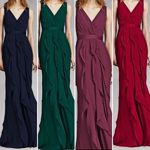 ✨💃👰🤵 White by Vera Wang V-Neck Wrapped Bodice Dress - Picture 15 of 16